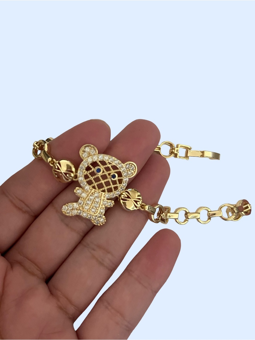 Gold-Tone Teddy Bear Bracelet
